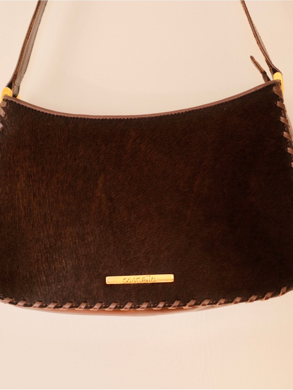 Dark Brown Haircalf Shoulder Bag